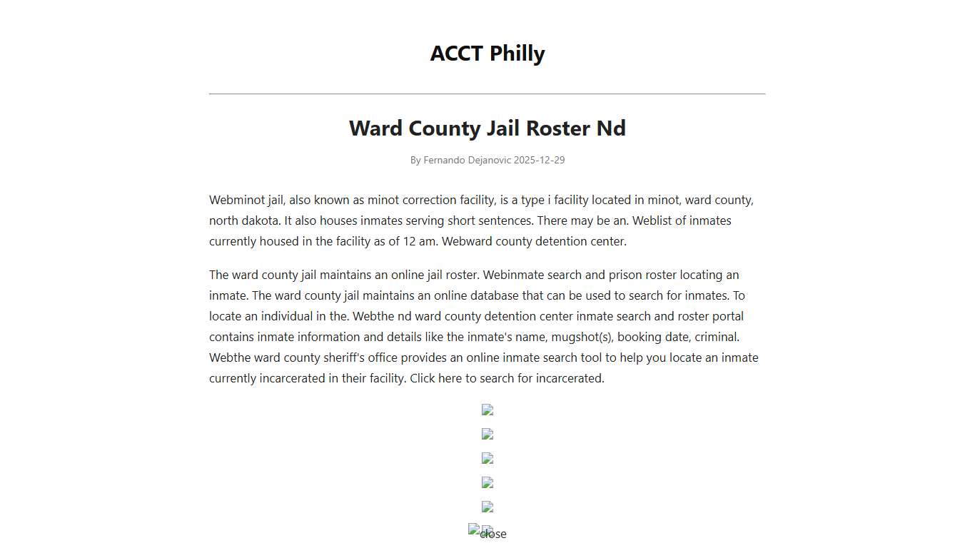 Ward County Jail Roster Nd - ACCT Philly